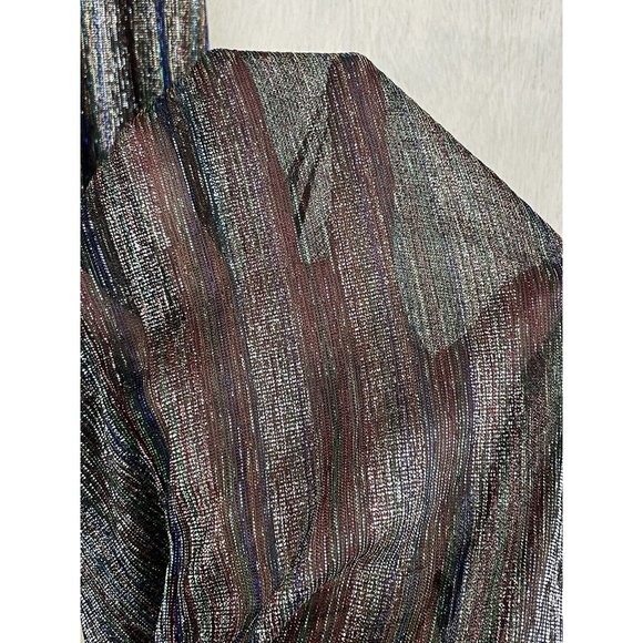 Topshop Pants Women Size 4-6 US Sheer Metallic Mesh Pull On Wide Leg Party Glam - Picture 4 of 11